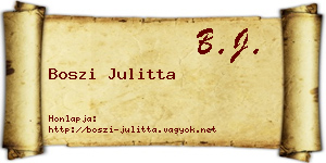Boszi Julitta névjegykártya
